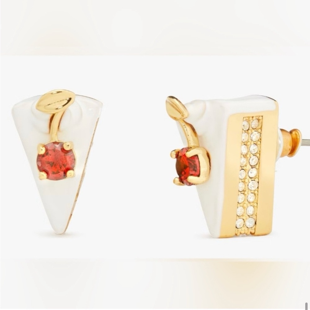 KATE SPADE Pastry Shop Cake Slice with Cherry‎ Stud Earrings NWT
